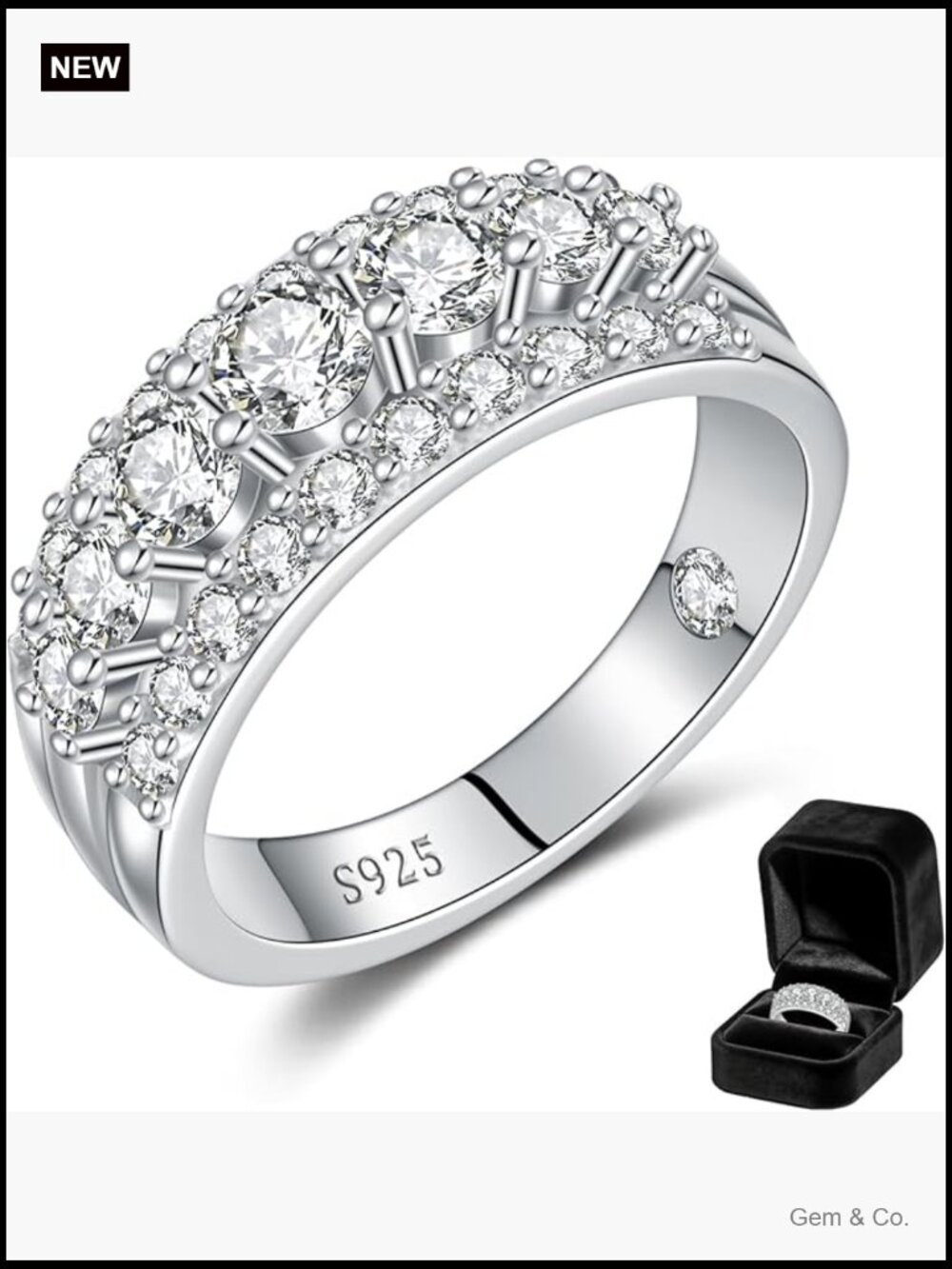 1.62CT Moissanite Half Eternity Ring Band VVS1 925 Silver